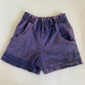 purple paper bag shorts